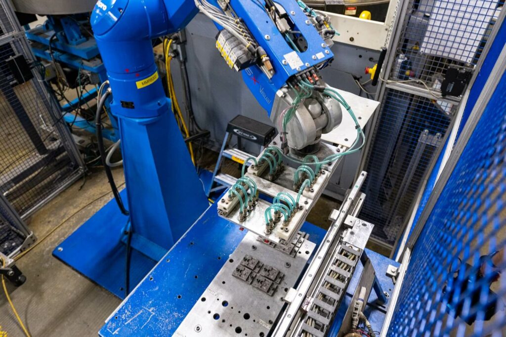 Top-down shot of a mechanical arm