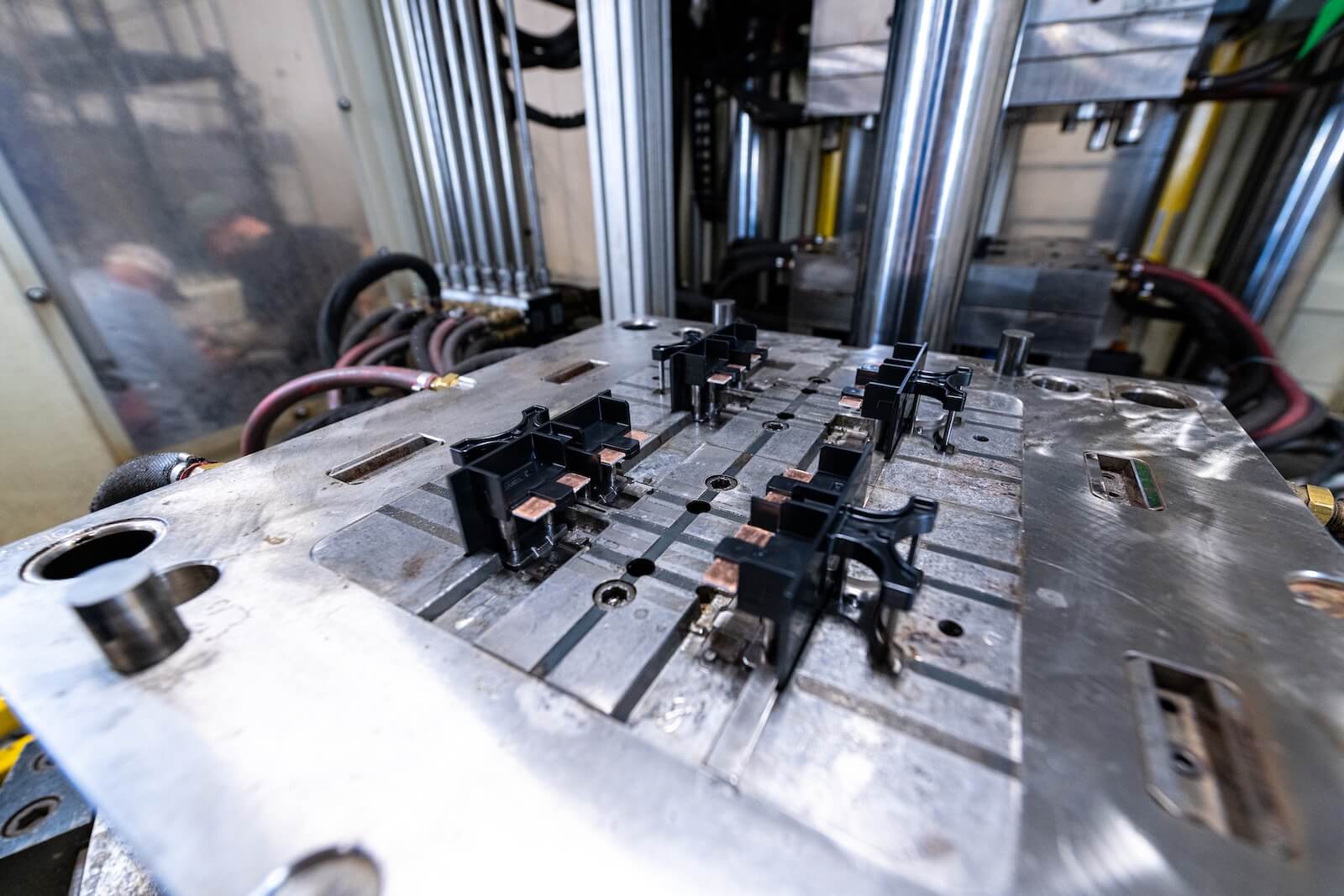 Top-down shot of insert molding machine